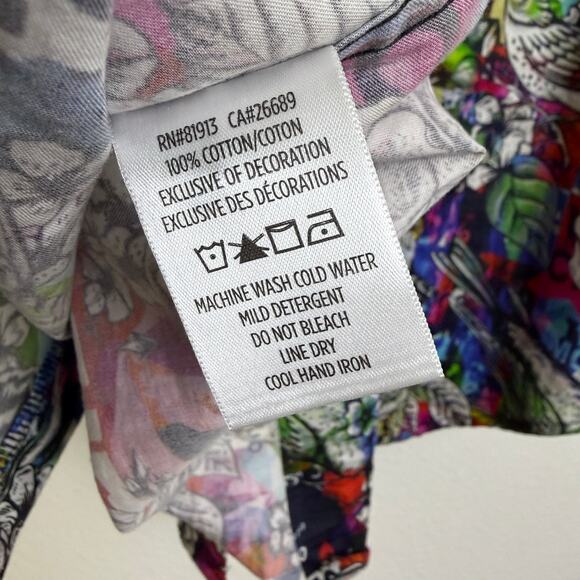 Robert Graham Brenham Shirt Mens XL Multi Floral Short Sleeve Button Up Cotton - Picture 11 of 11